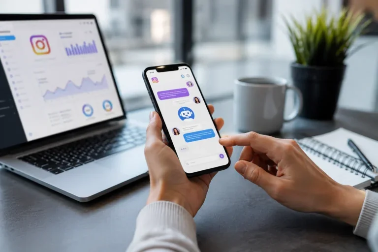 Пользователь общается с чат-ботом Финансовый рестарт на смартфоне